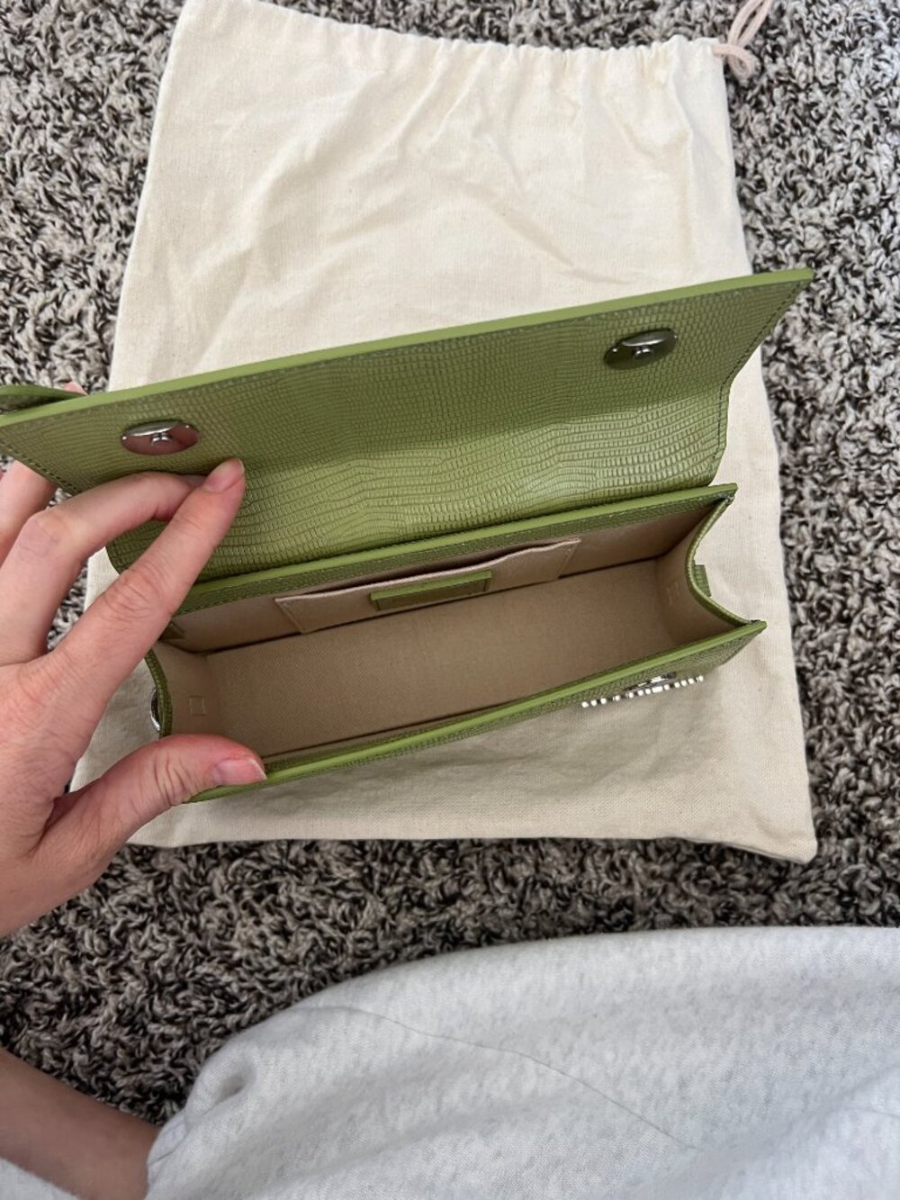 The Long Chiquito Embossed Leather Top Handle Bag - Picture 5 of 6